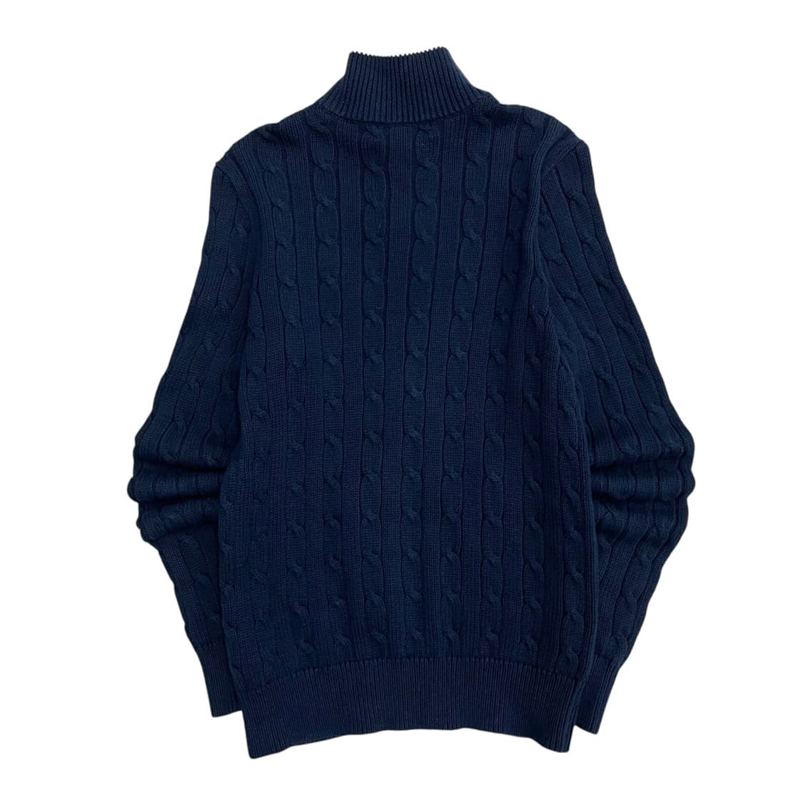 폴로 랄프로렌 화이트포니 화이트 배색 네이비 니트집업 S 상품이미지3