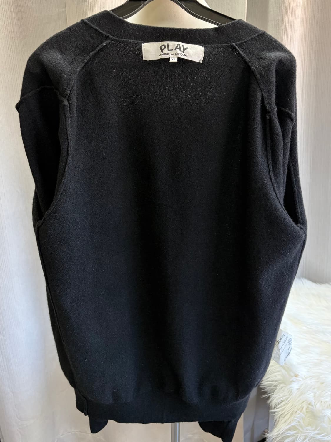 정품)꼼데가르송 플레이 블랙 가디건 XL 상품이미지2