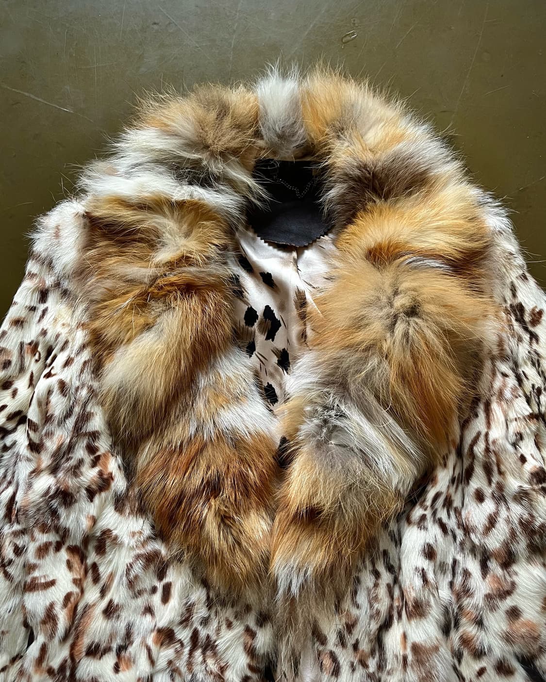 Real Fox & Goat Skin Leopard Fur Jacket 상품이미지4