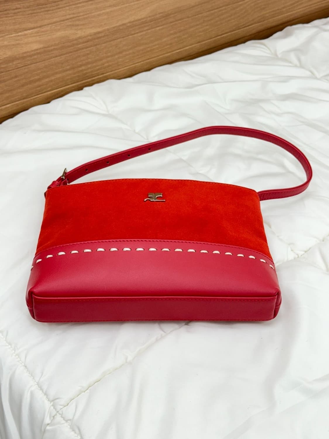 courreges / 꾸레쥬 레드 스웨이드 미니 숄더백  상품이미지5