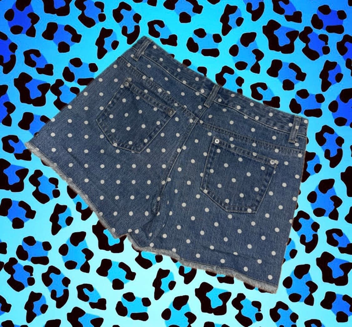 빈티지 Colza 도트 데님 핫팬츠 y2k 00’s 상품이미지2