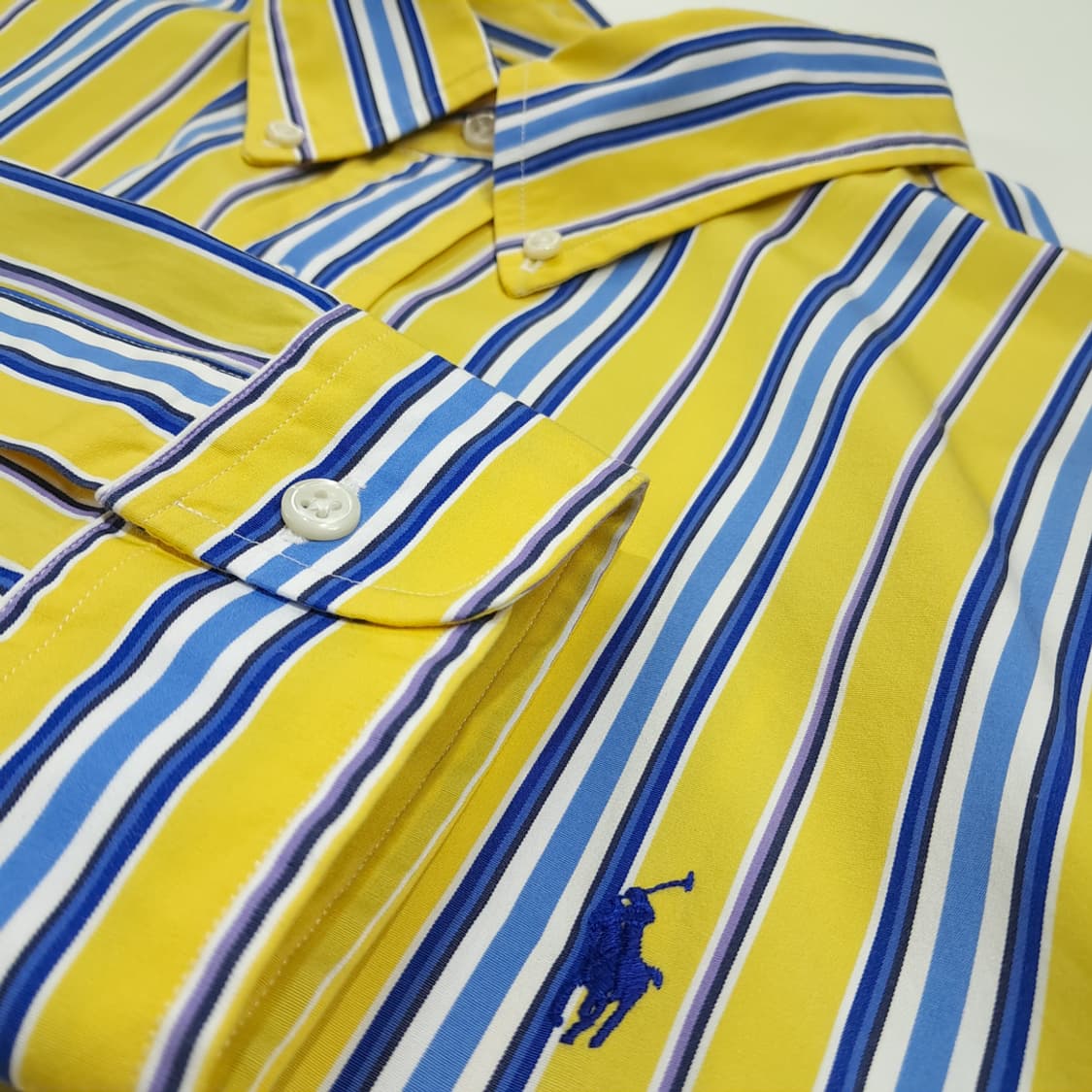 CL505 2XL 폴로 00s 코튼 멀티스트라이프 옐로우 셔츠 남방 상품이미지4