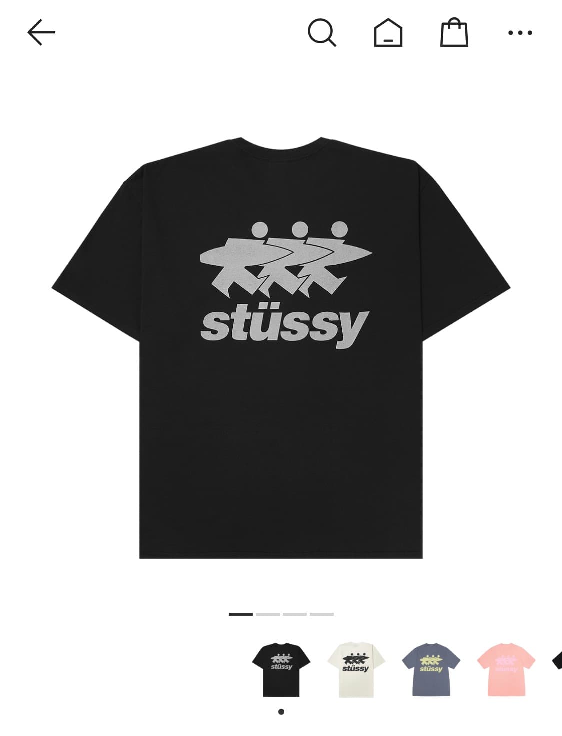 스투시 서프워크 피그먼트 다이드 티셔츠 블랙M 상품이미지1