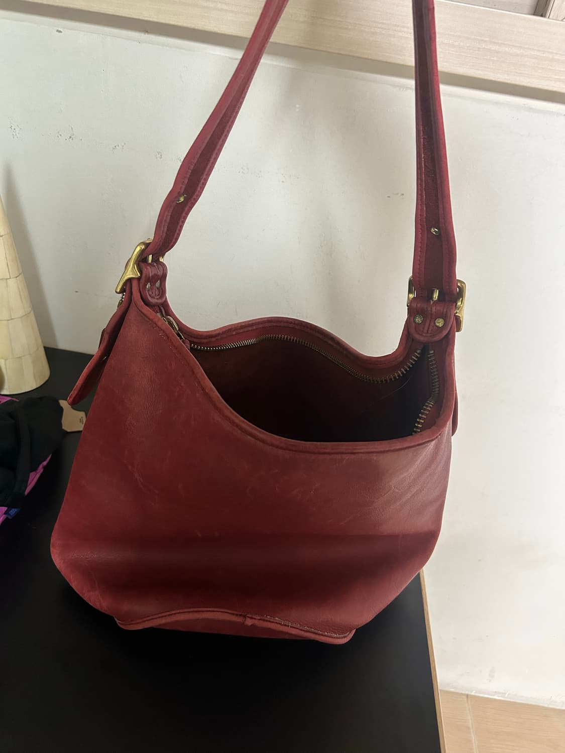 코치 빈티지 더플백 레드 라지 사이즈 상품이미지2