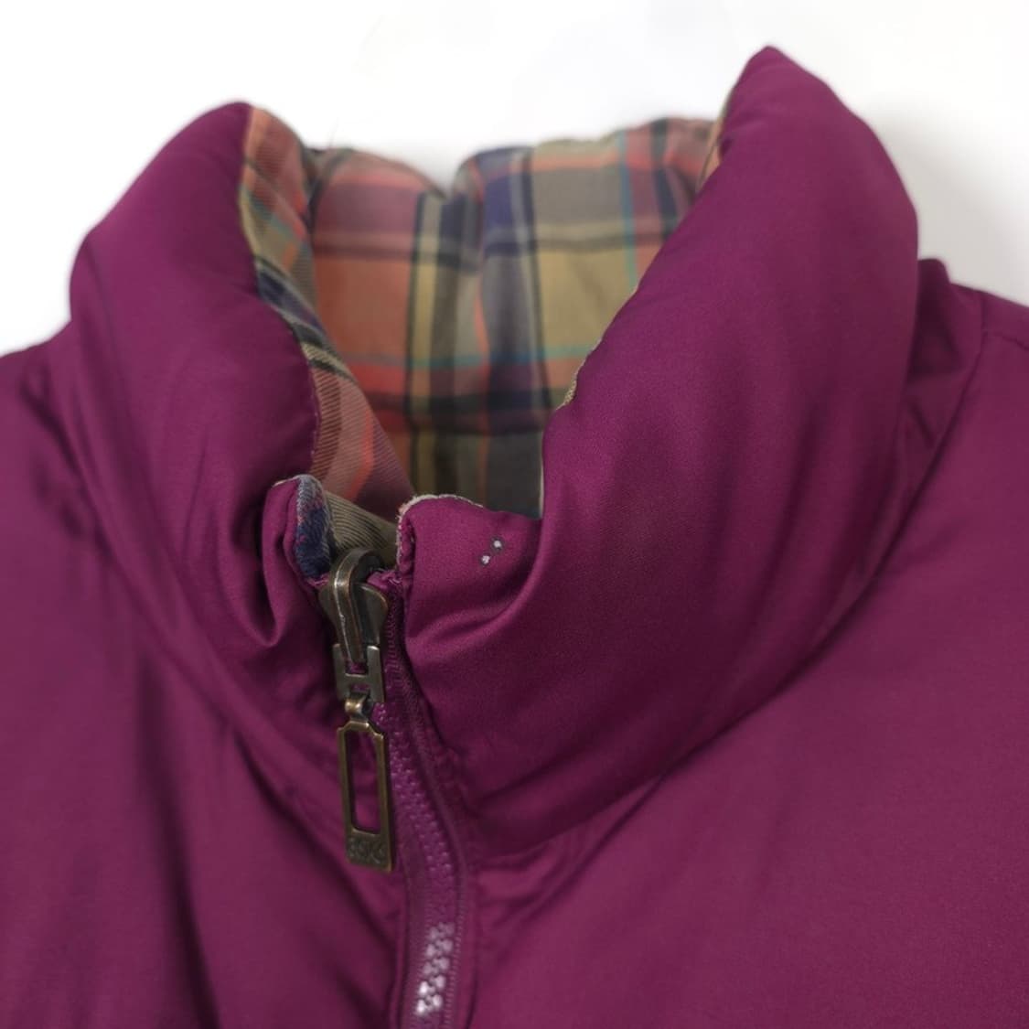 아식스 90s 올드스쿨 타탄체크 리버시블 덕다운 패딩 L 상품이미지8