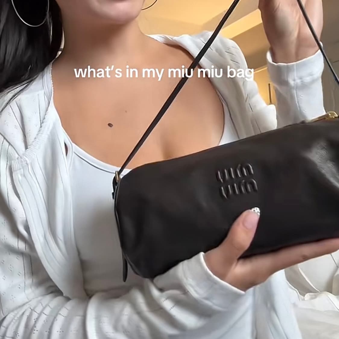 미우 미우 나파 레더 파우치 브라운 Miu Miu Nappa Leathe 상품이미지1