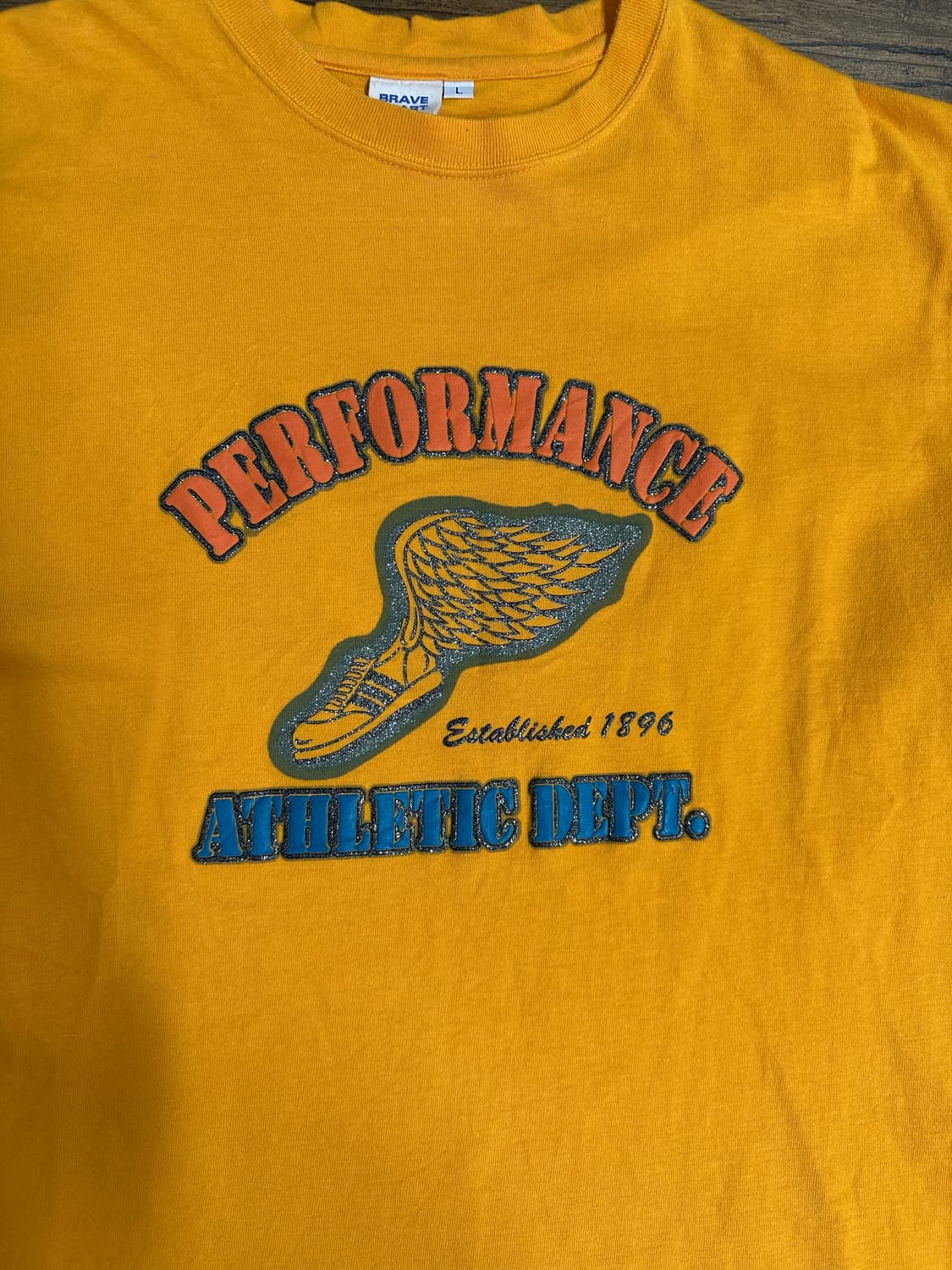 브레이브하트 퍼포먼스 반팔 티셔츠 옐로우 L 올드스쿨빈티지 상품이미지2