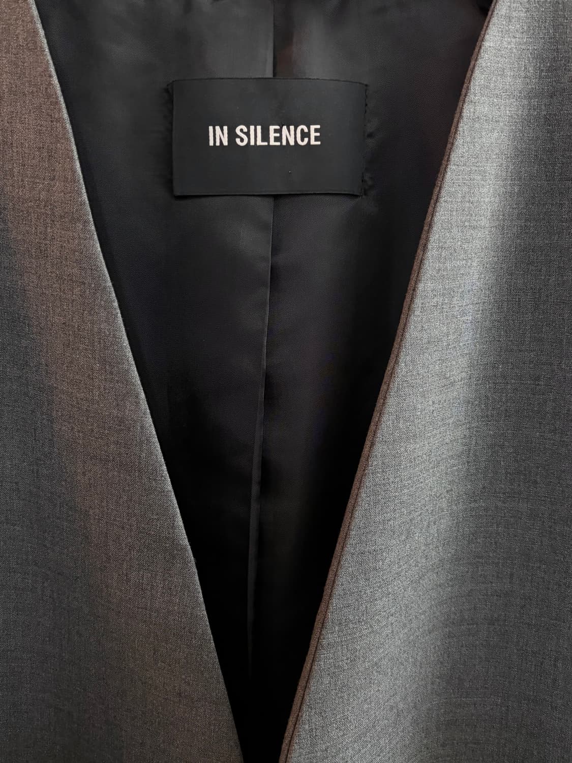 인사일런스 그레이 노카라 블레이저 자켓 M 상품이미지3