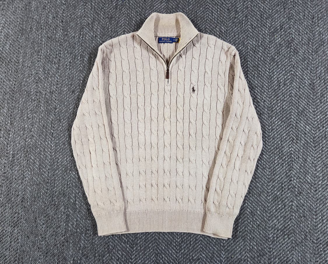 신형 QR 폴로 랄프로렌 케이블 반집업 하프집업 상품이미지1