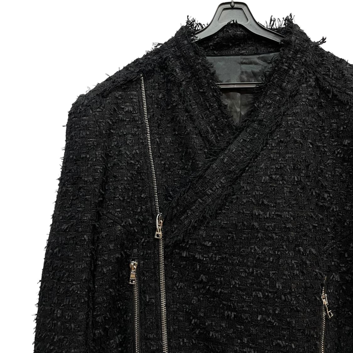 Balmain Black Tweed Biker Jacket 상품이미지6