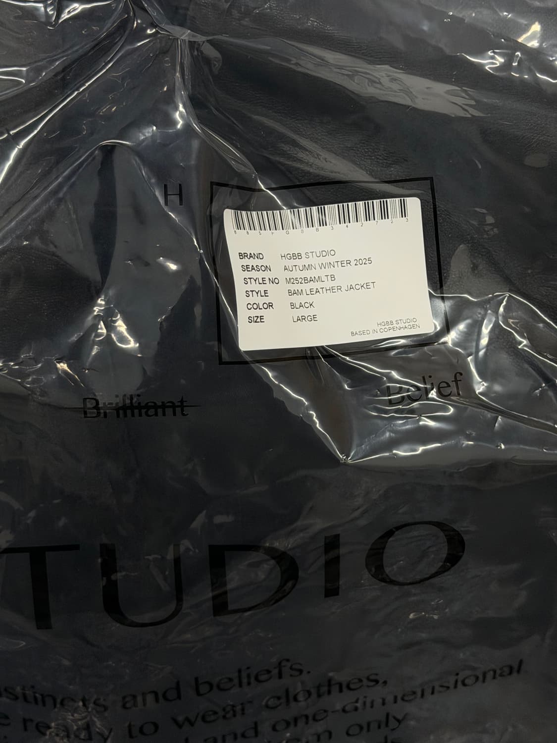 HGBBSTUDIO BAM LEATHER JACKET BLACK Larg 상품이미지4