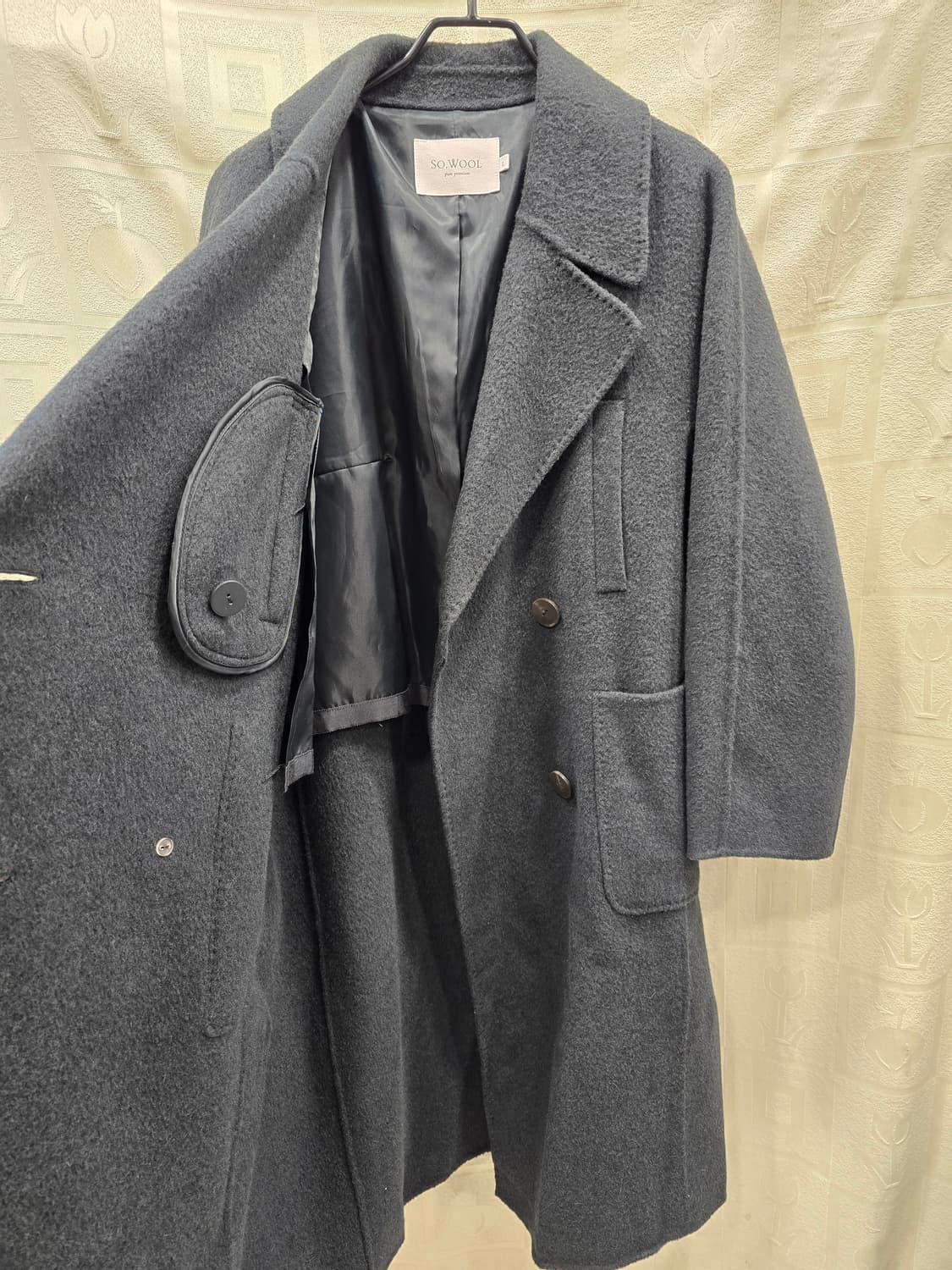 거의새거) 소울 SO.WOOL 핸드메이드 더블 버튼 양모 롱 코트 L(1 상품이미지7