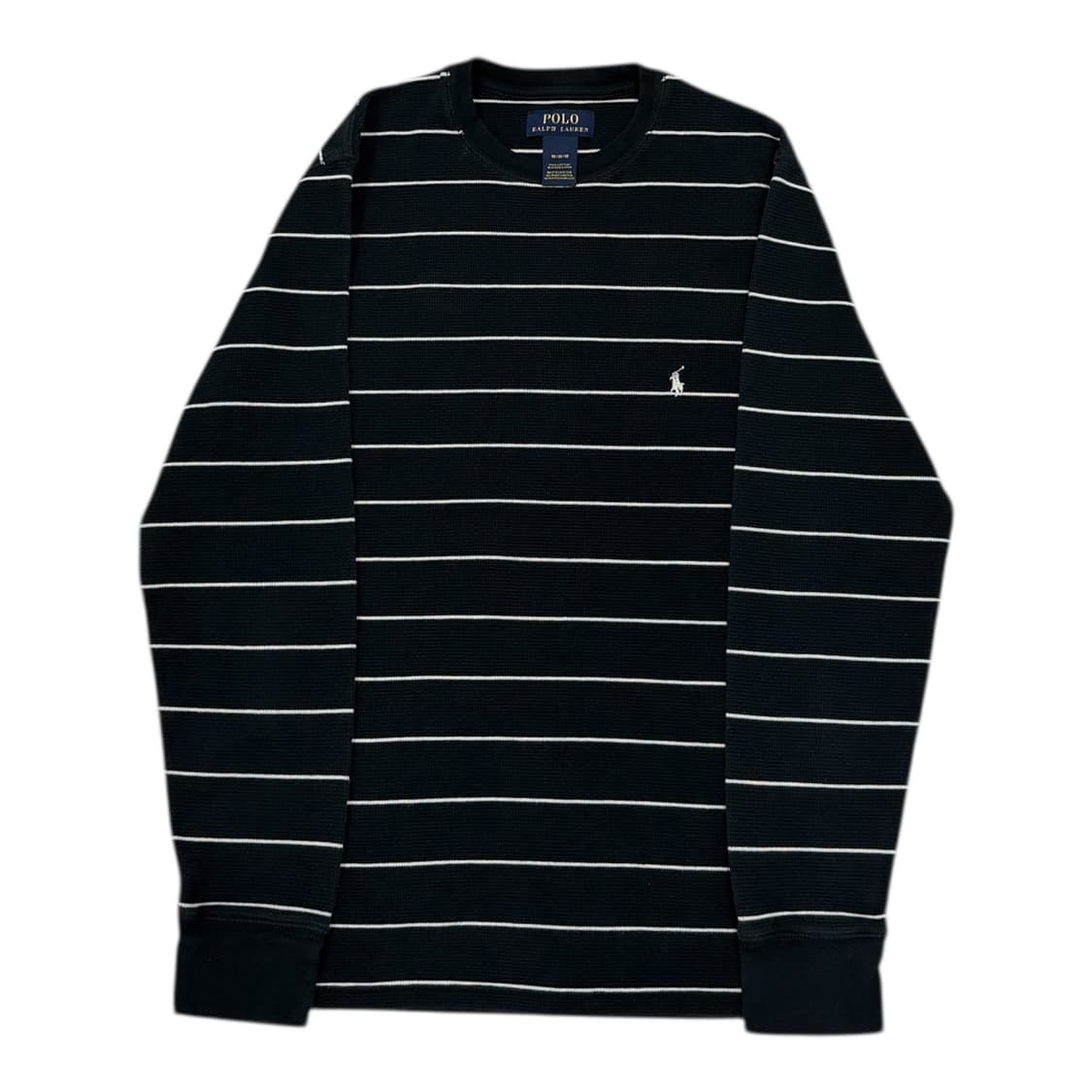 폴로 랄프로렌 와플 스트라이프 긴팔티 블랙 M 상품이미지1
