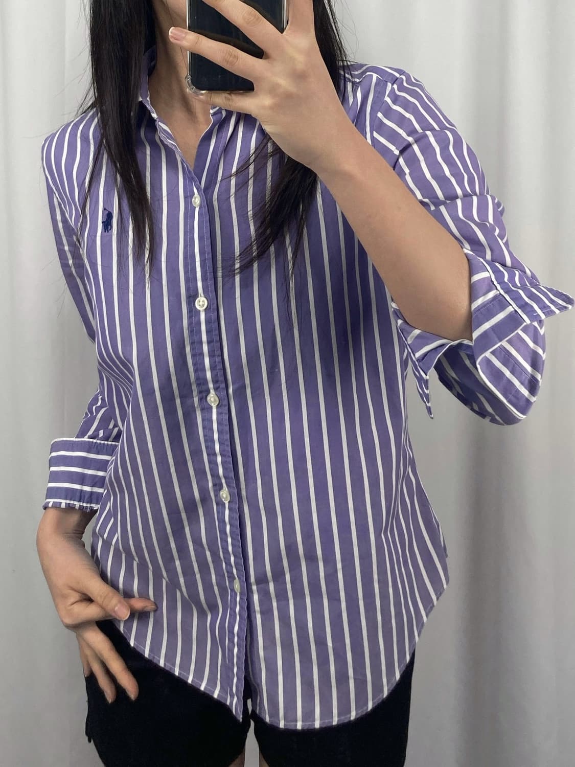 폴로 퍼플 스트라이프 셔츠 상품이미지2