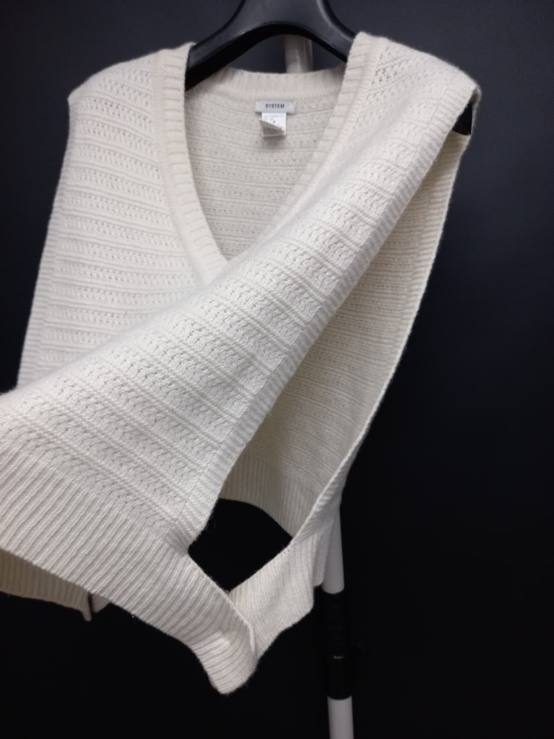 시스템 춘추동 캐시미어블랜 니트 숏 베스트 F 33-66 상품이미지4
