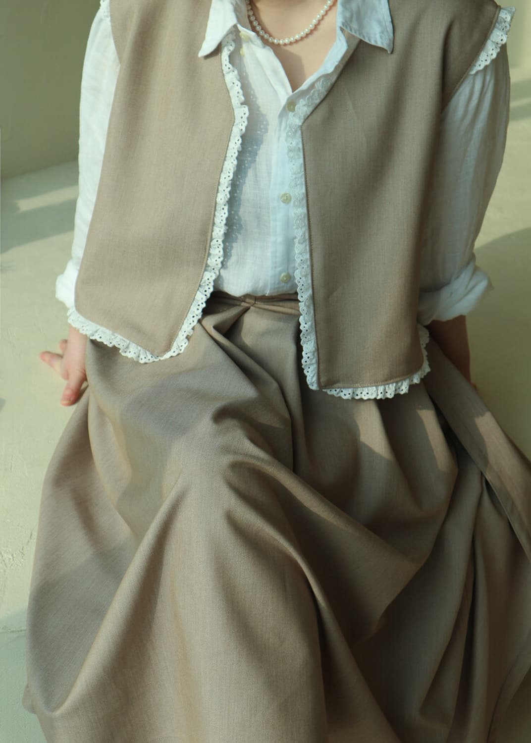 울 레이스 양면 리버시블 베스트 조끼 뷔스티에 상품이미지3