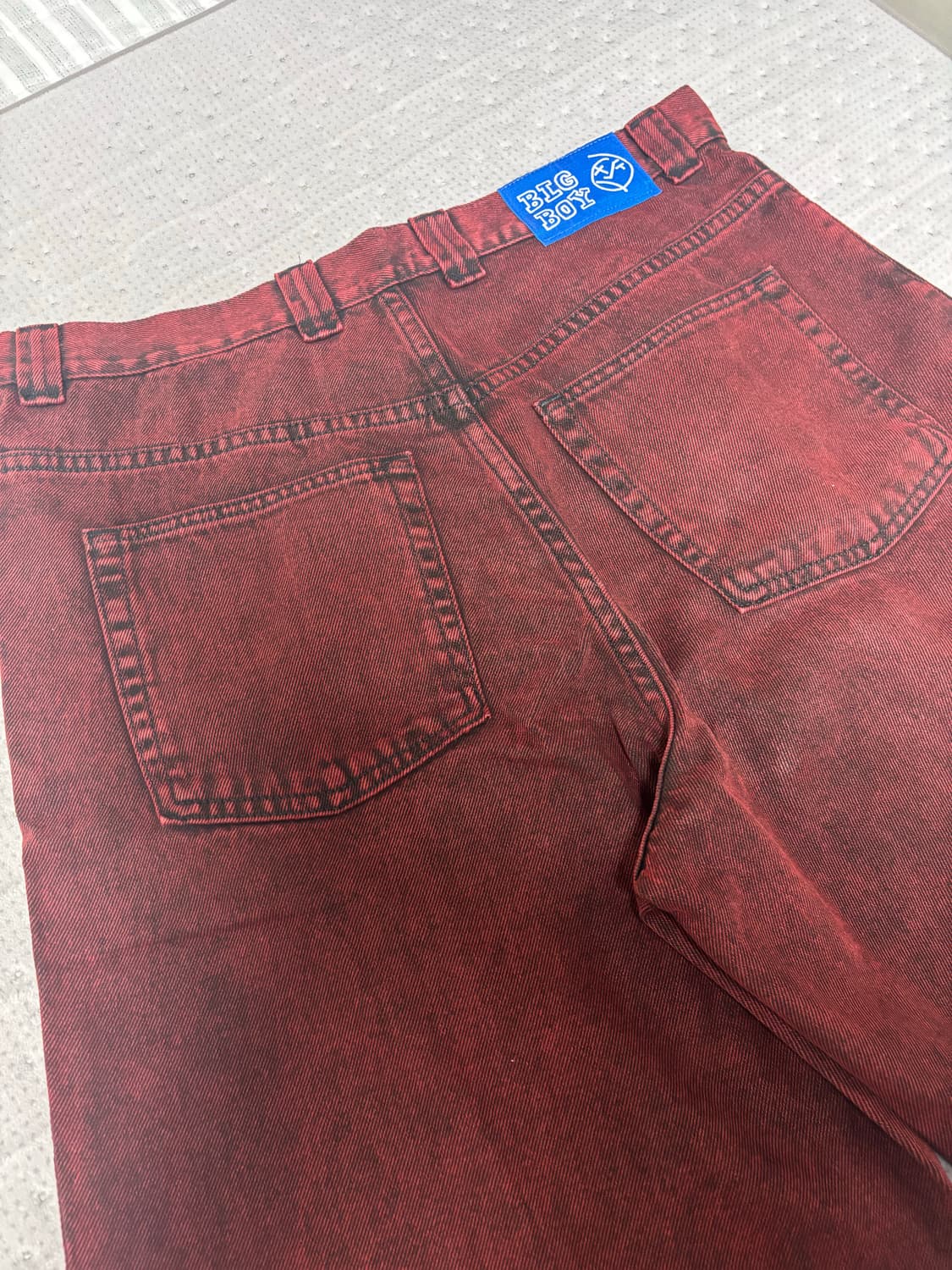 폴라 스케이트 빅보이 팬츠 레드 블랙 L 상품이미지6