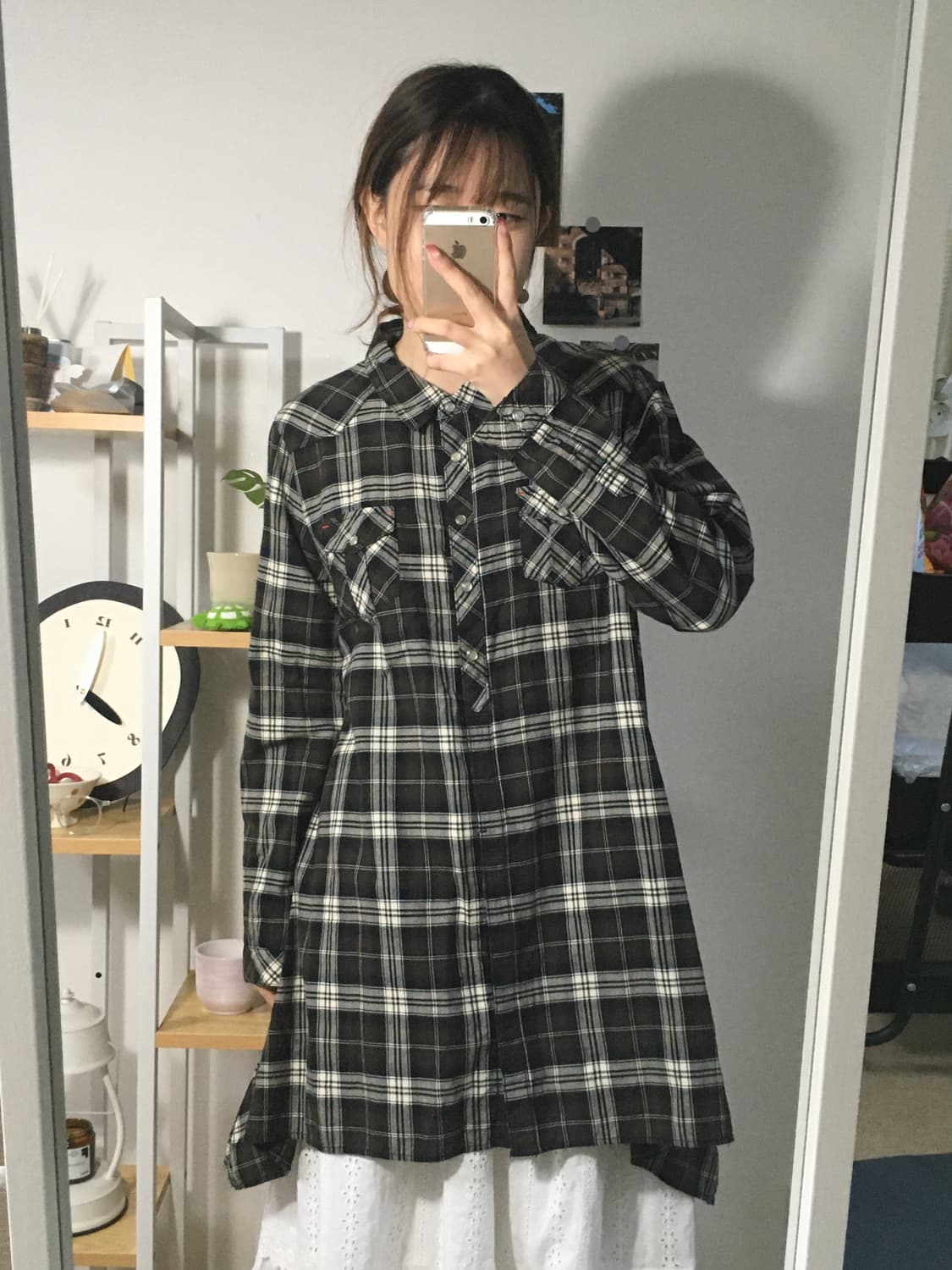 체크 셔츠 원피스 상품이미지2