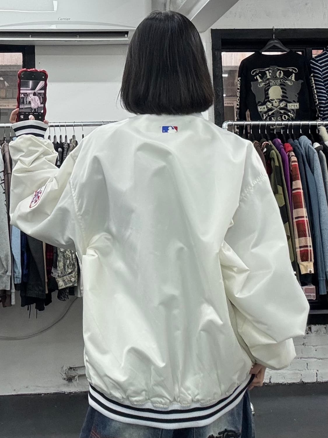 마제스틱 뉴욕 양키스 화이트 스타디움 자켓 상품이미지5