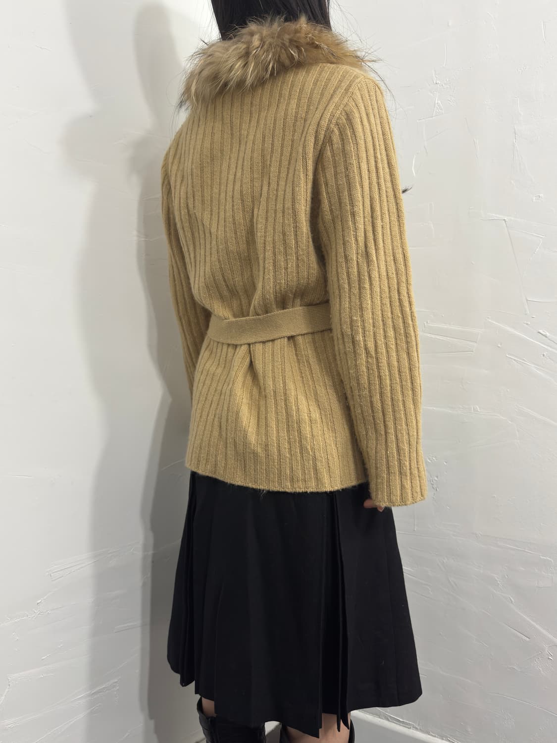 Courreges fur wool cardi coat 상품이미지8