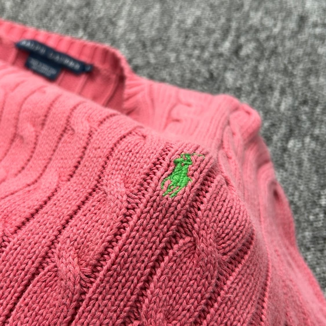 폴로 랄프로렌 핑크 케이블 코튼 니트 상품이미지3