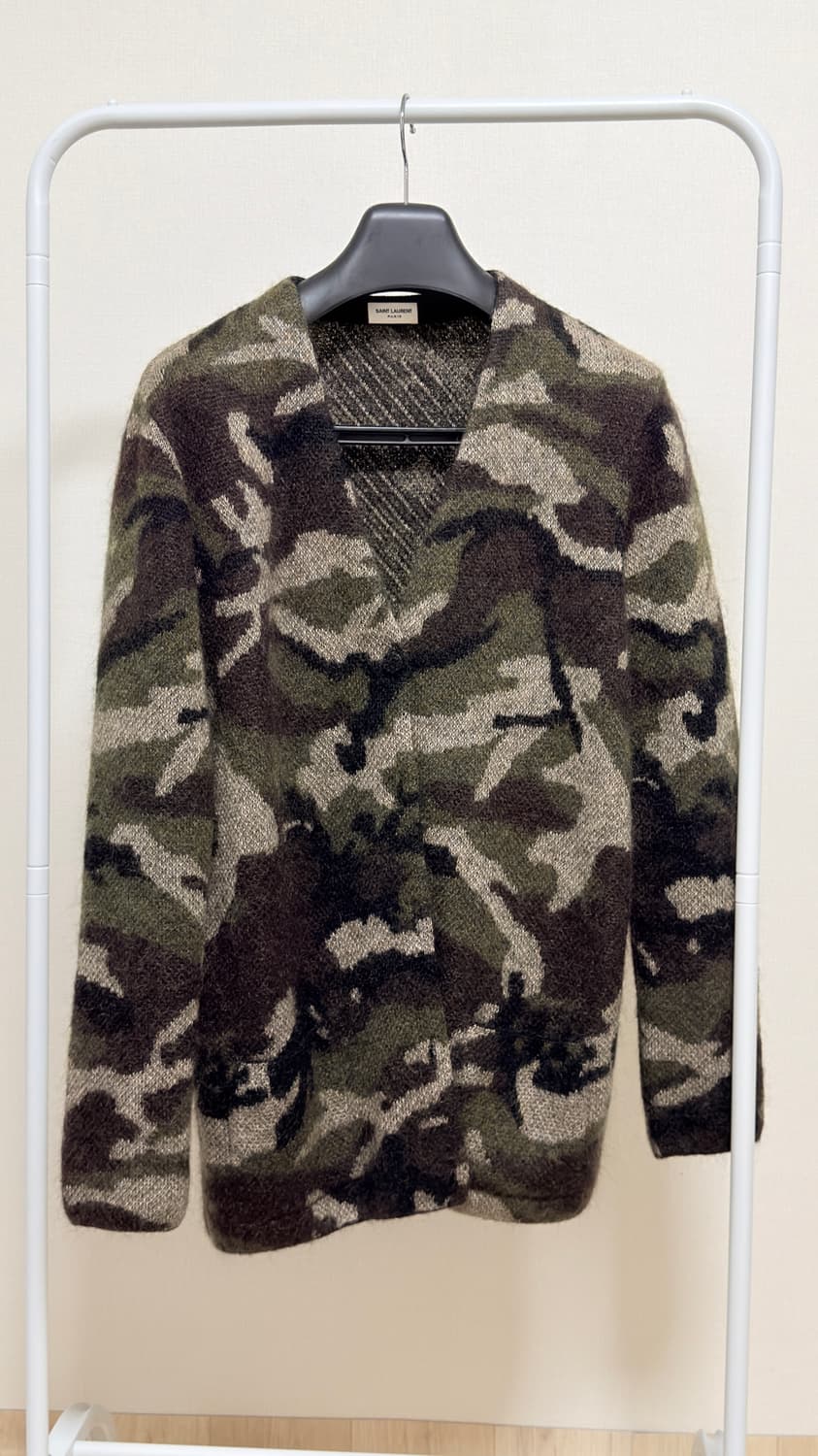 생로랑 14fw 카모 모헤어 가디건 m 상품이미지1