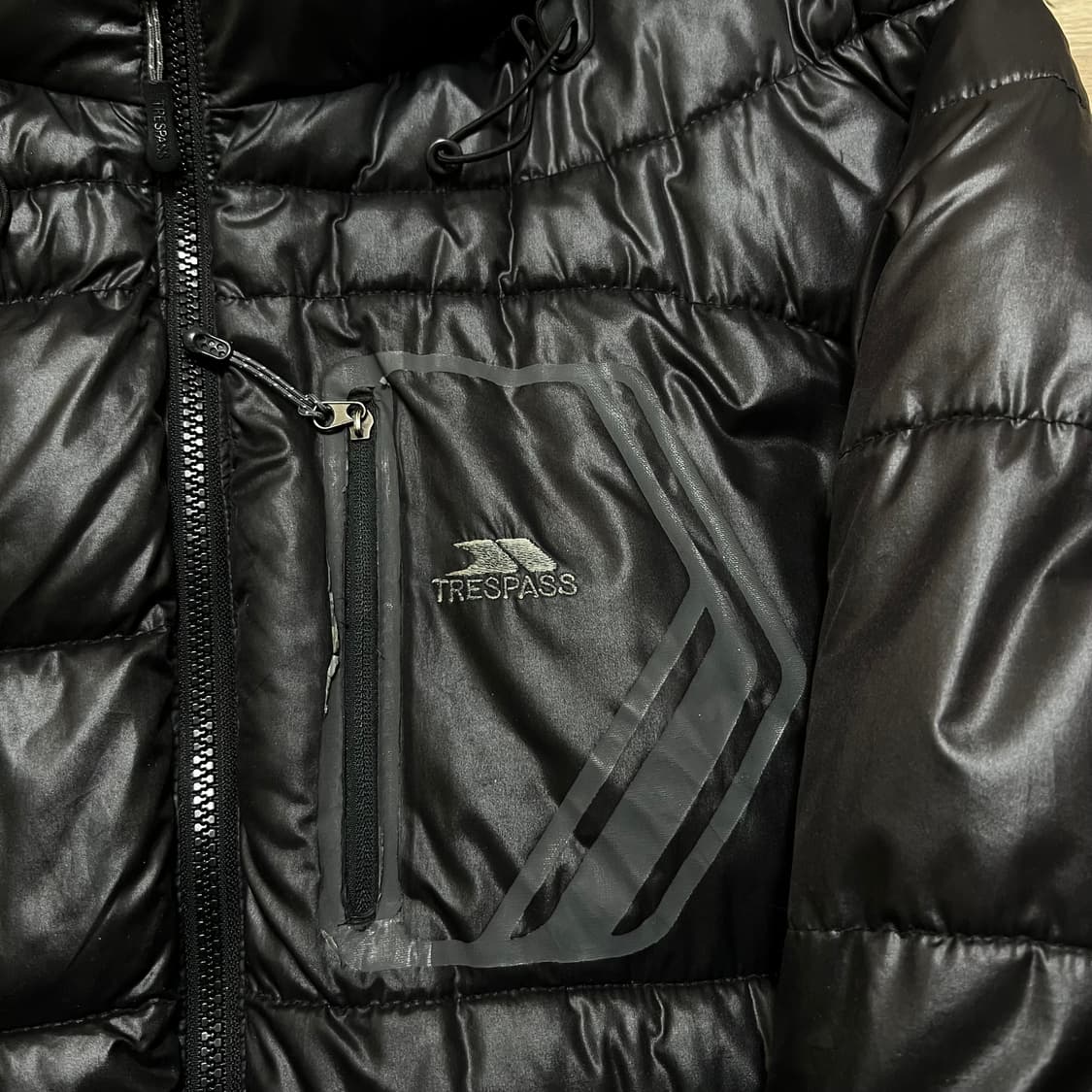 트레스패스 여성 포켓 로고 후드 경량패딩 점퍼 [블랙] L/100 상품이미지4