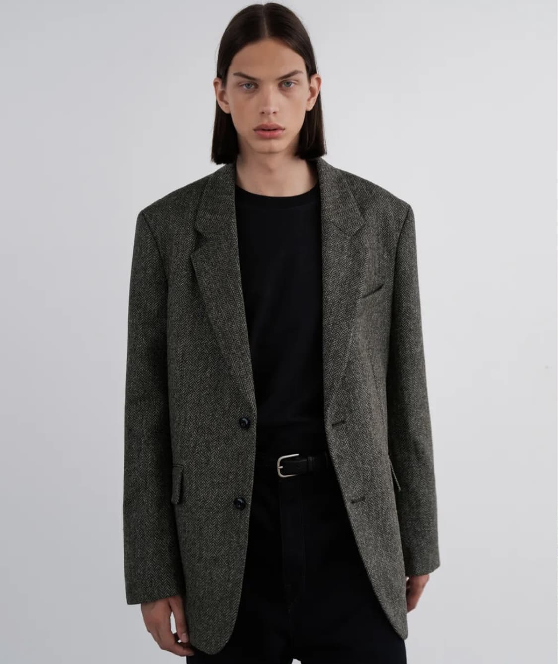 인사일런스 아브라함분 트위드 블레이저 헤링본 L 상품이미지1