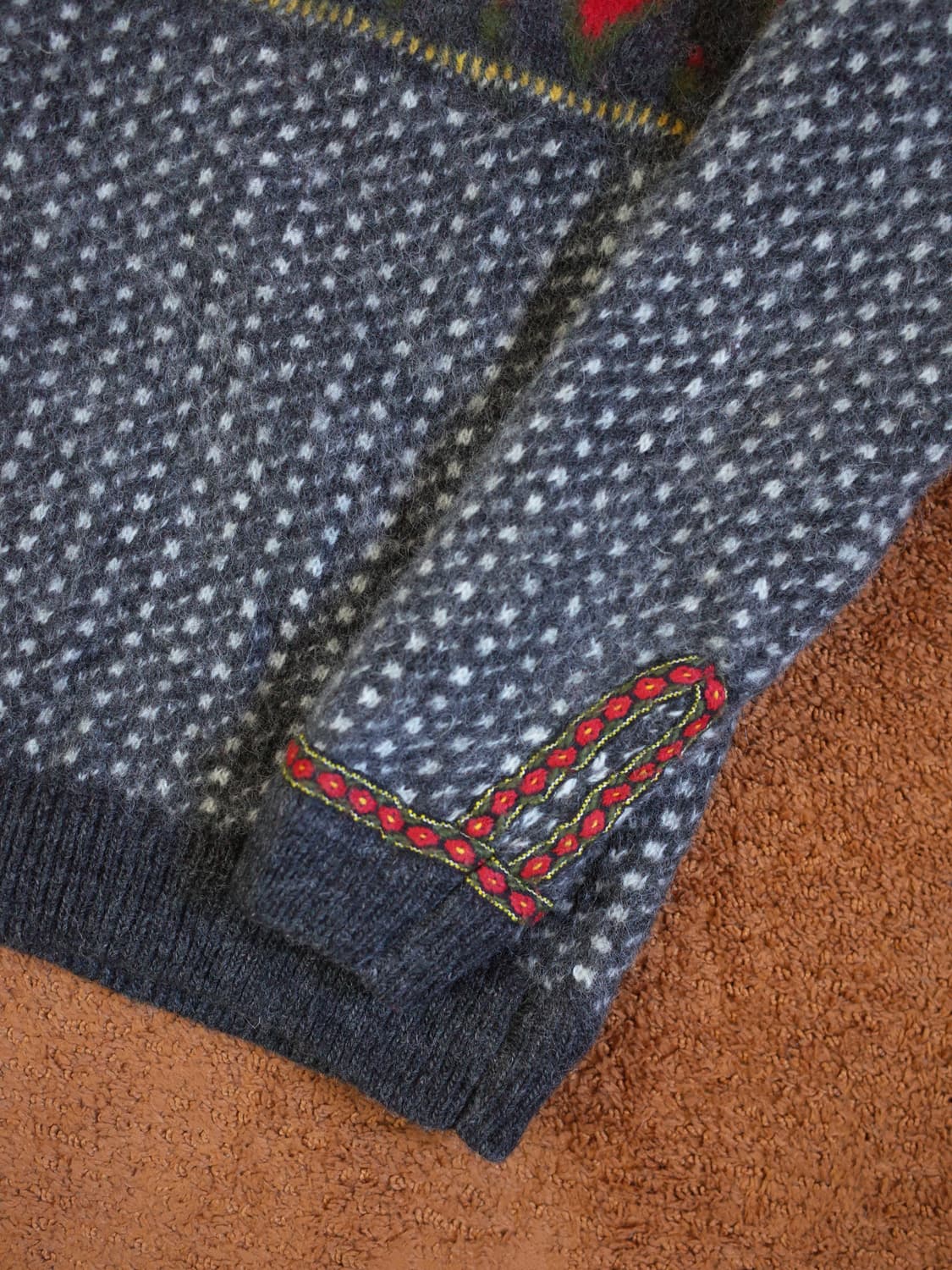 노르딕 헤비 울 하프집 스웨터 상품이미지3