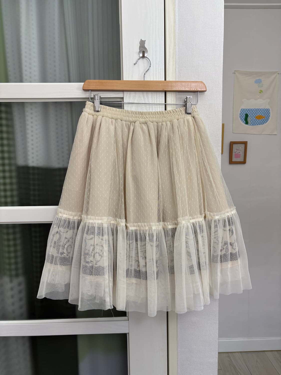아이보리•베이지 도트 샤스커트 상품이미지6