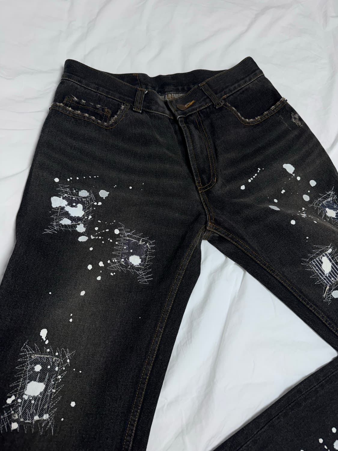 빈티지 스티치  워싱 데님 상품이미지1