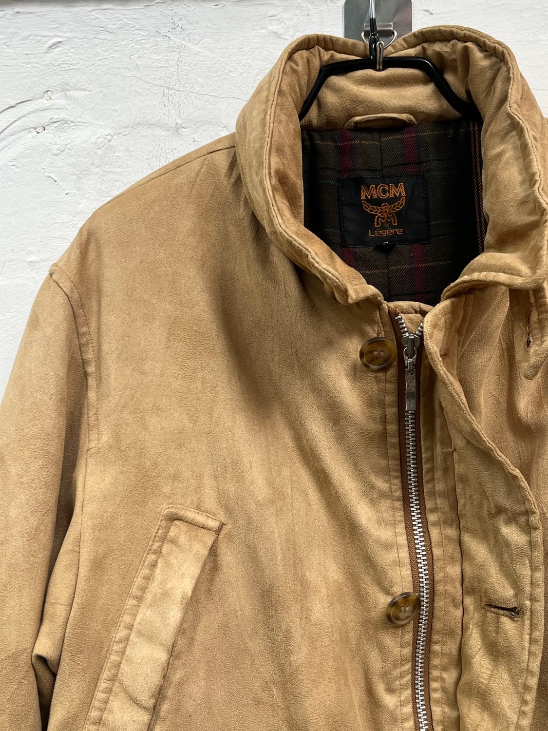 MCM 스웨이드 포켓 브라운 누빔 집업 자켓 M 상품이미지8