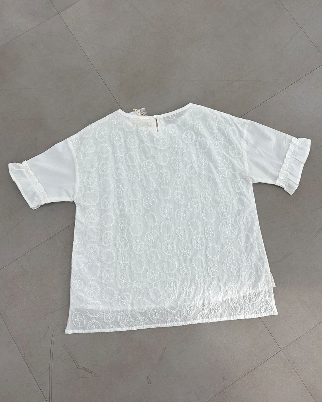 North Object de Petit 도트 자수 반팔 블라우스 상품이미지7