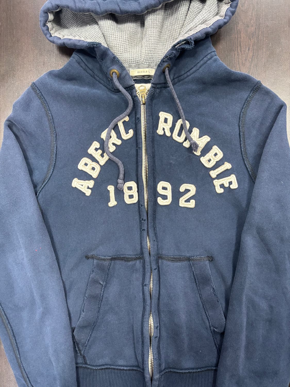 아베크롬비 네이비 기모 후드집업 빈티지 상품이미지4