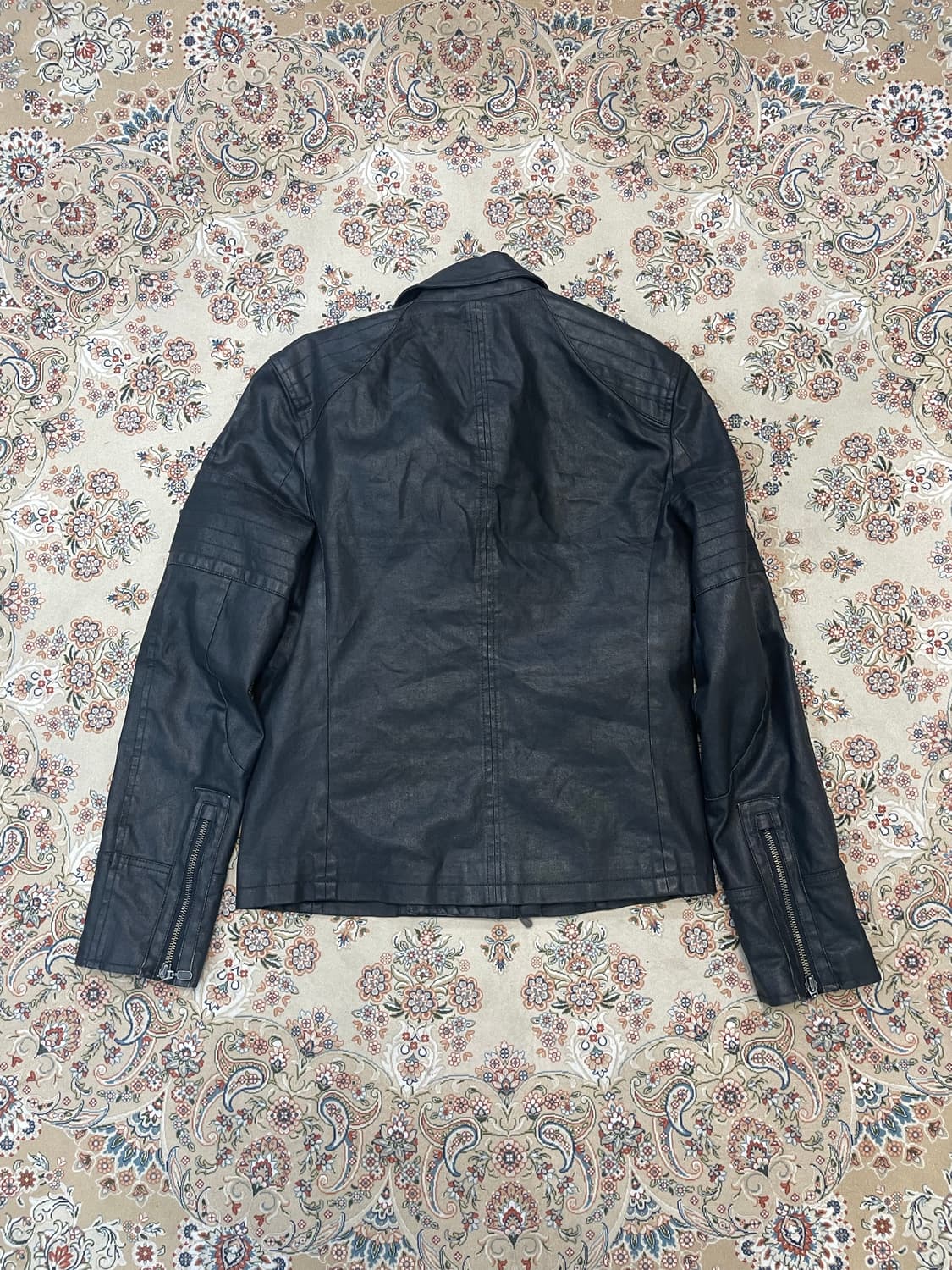 아르마니 익스체인지 사선 왁싱 코튼 바이커 자켓 상품이미지4