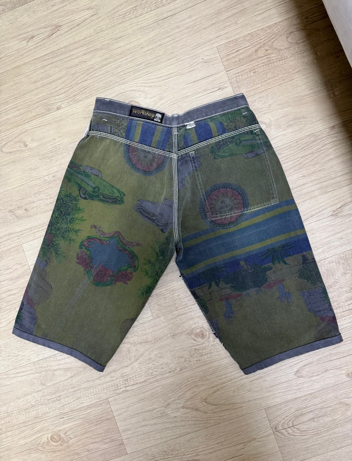 90년도 초반 에일리언 워크샵 아즈텍 페이즈 페이팅 워싱 JORTS 상품이미지6
