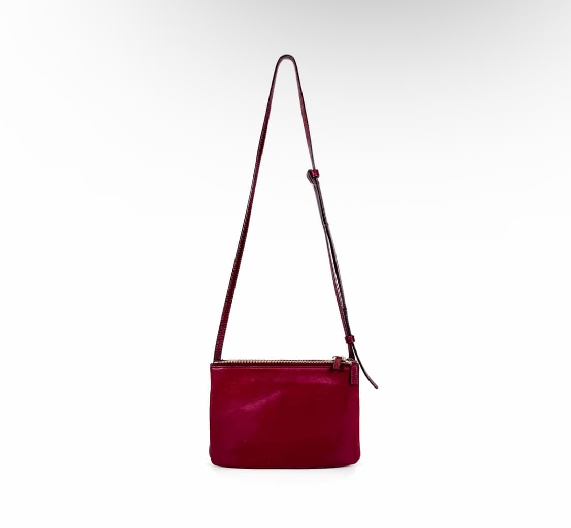 [M] 셀린느 여성 램스킨 폴디드 트리오 숄더 크로스백 미디움 버건디 상품이미지6