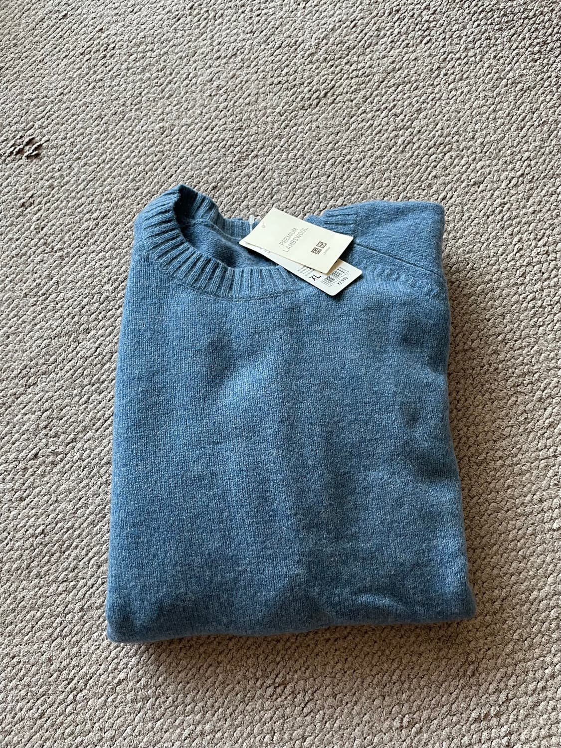 [XL] 유니클로 램스울크루넥스웨터 니트 63blue 색상 판매합니다 상품이미지1