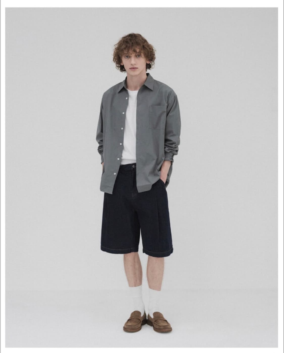 비슬로우 one tuck shorts indigo 상품이미지2