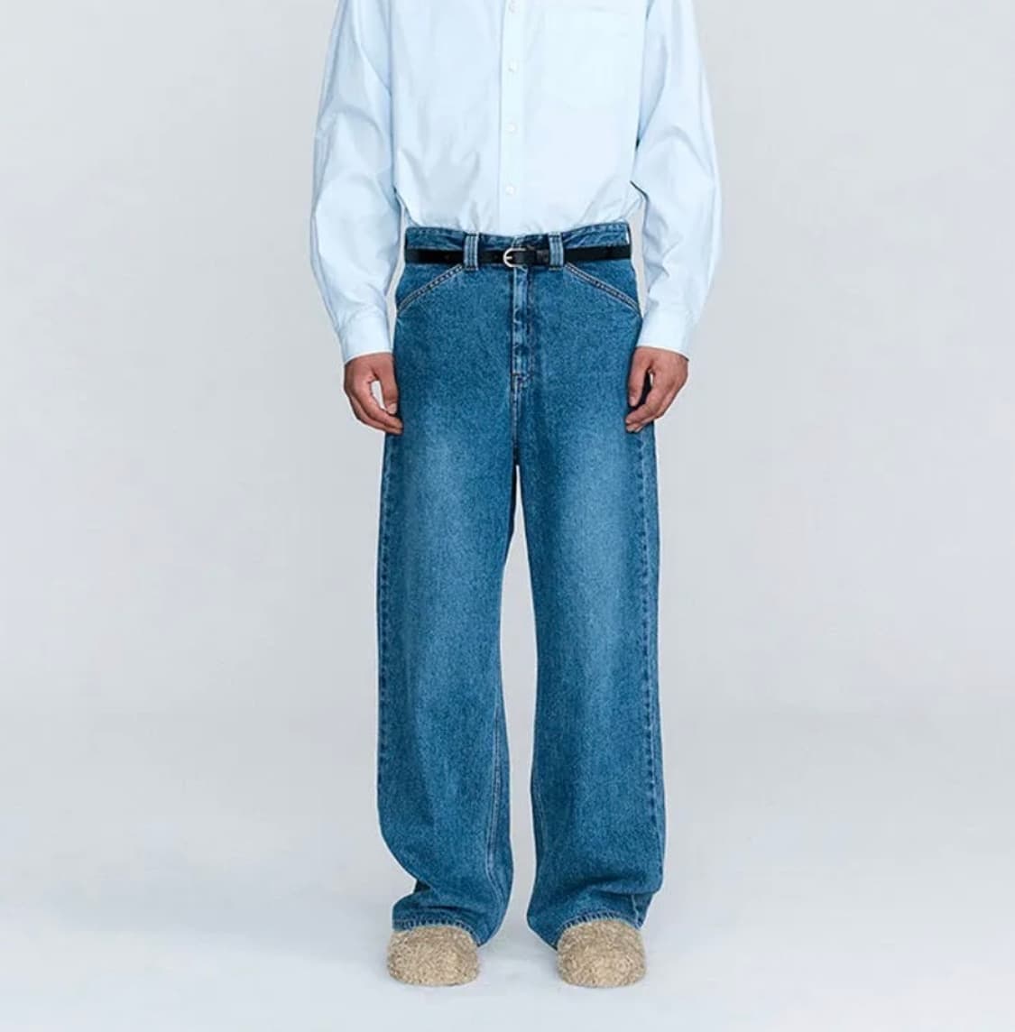 [L] 호이테(HEUTE) 워시드 데님 - 2회 착용, 실루엣 예술인 극 상품이미지5