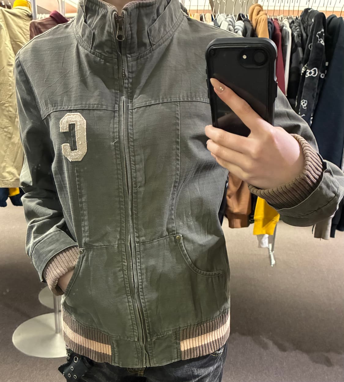 L)Converse 빈티지 카키 데님 집업 상품이미지2