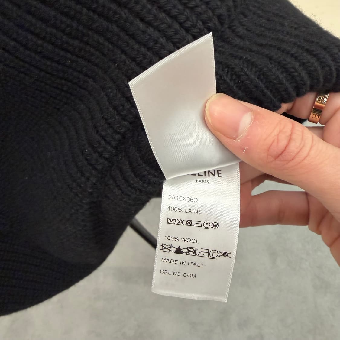 셀린느 리브드 울 로고 니트 후드 상품이미지5