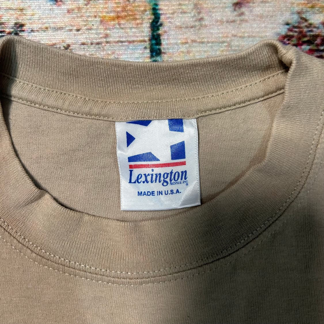 [L] 90s made in usa 베이지 프린팅 반팔 상품이미지4