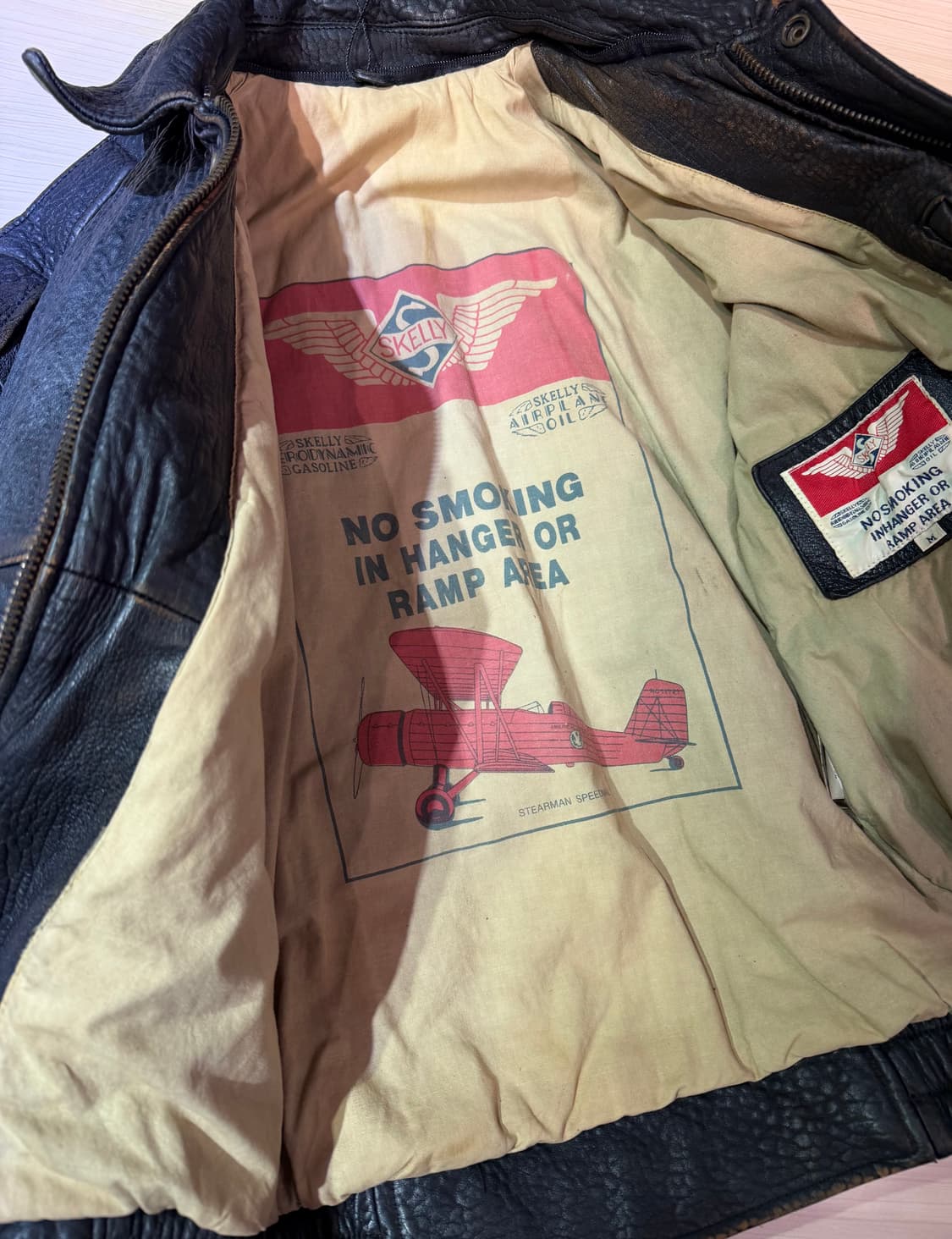 Skelly leather jacket 미군 복각 플라이트 자켓  상품이미지3