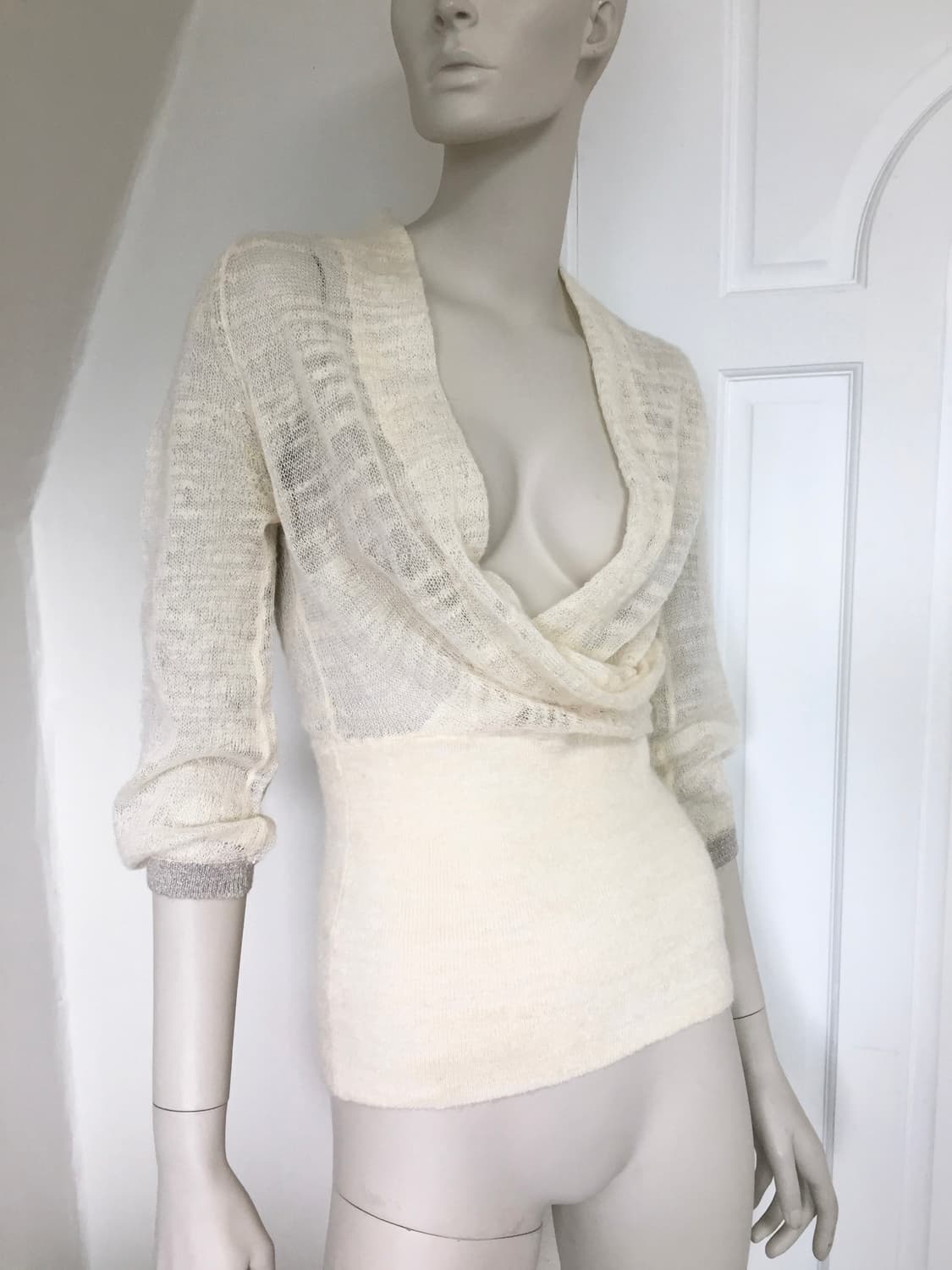 Armani Exchange Cream Knit-Top 상품이미지2