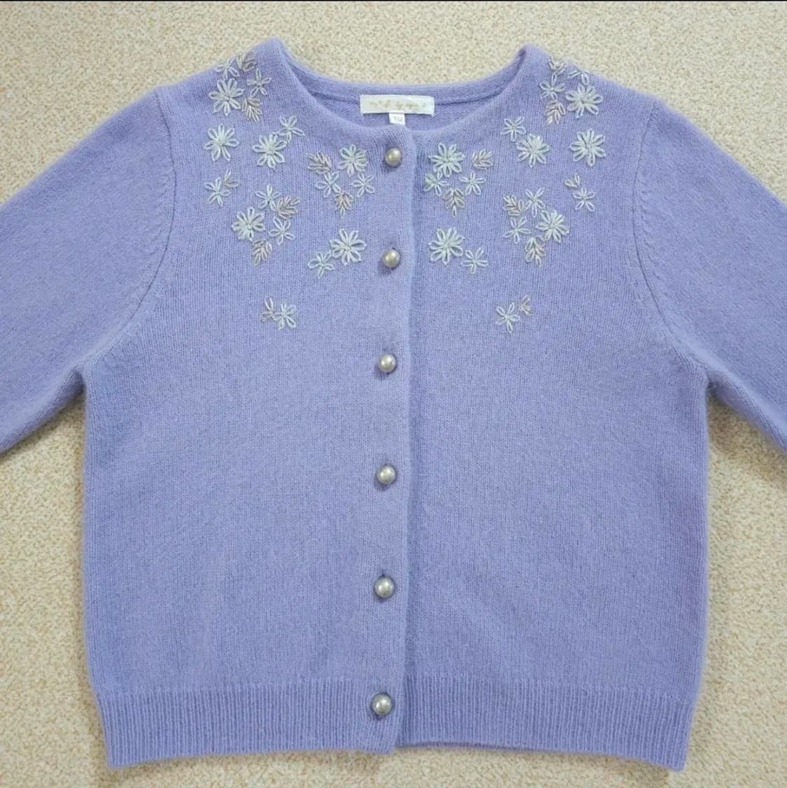 (F)아네스베 japan 여자 앙고라 울 자수 가디건 상품이미지5