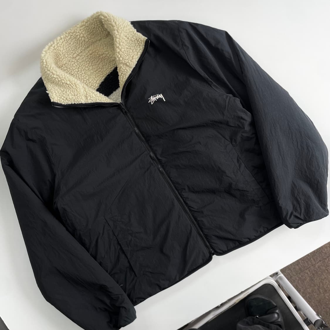 -Stussy 스투시 8볼 크림 쉐르파 자켓 상품이미지5