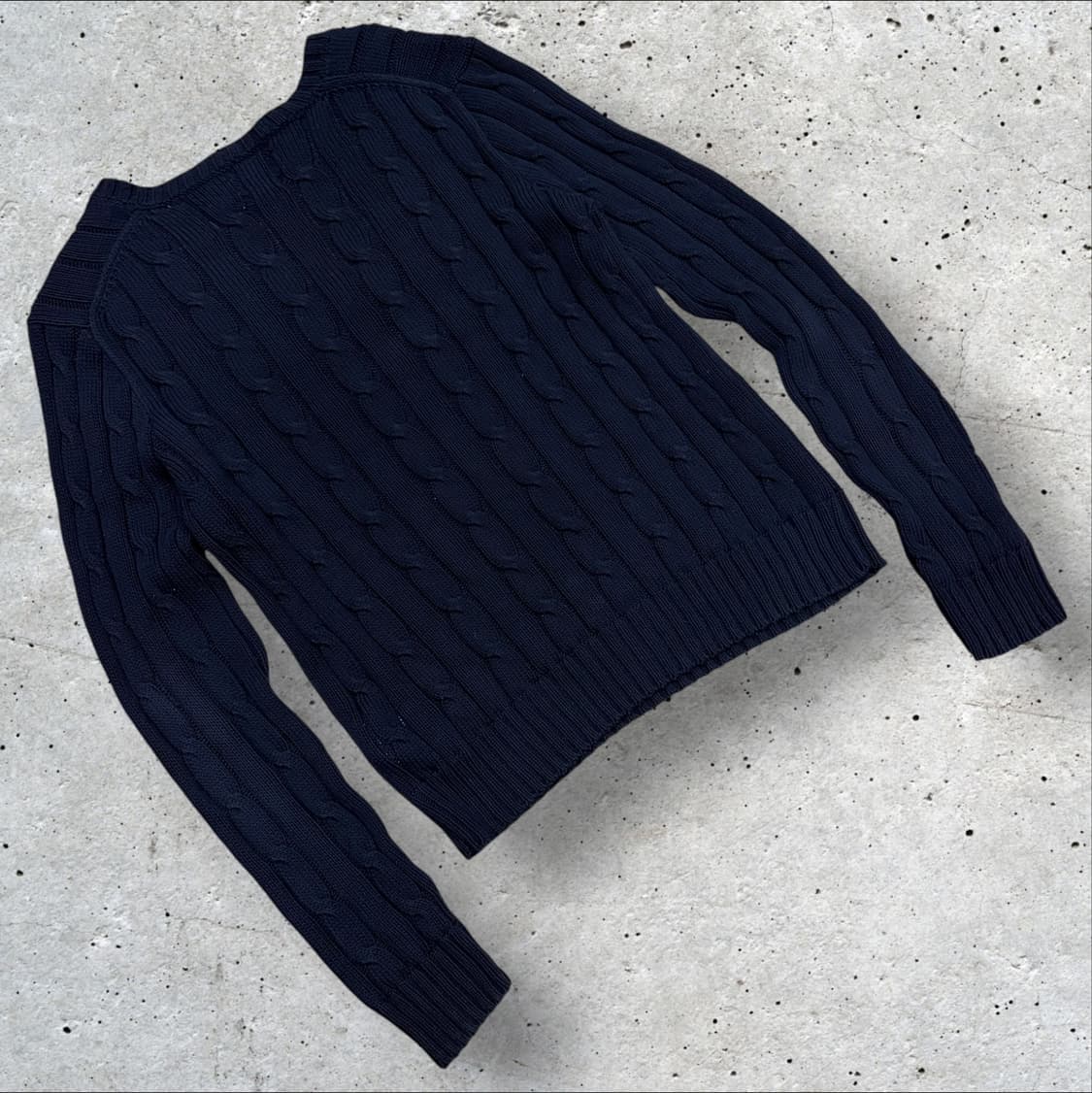 [S] 22s 폴로 랄프로렌 피마코튼 케이블 브이넥 니트 네이비 C789 상품이미지2