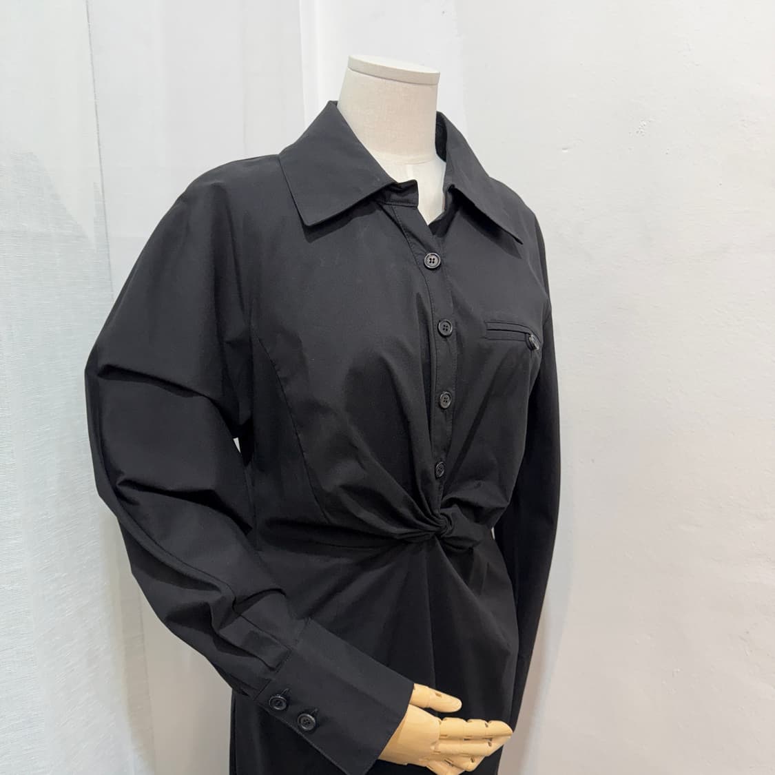 (S)유네미 your name here 트레이핑 블랙셔츠롱원피스 3677 상품이미지2