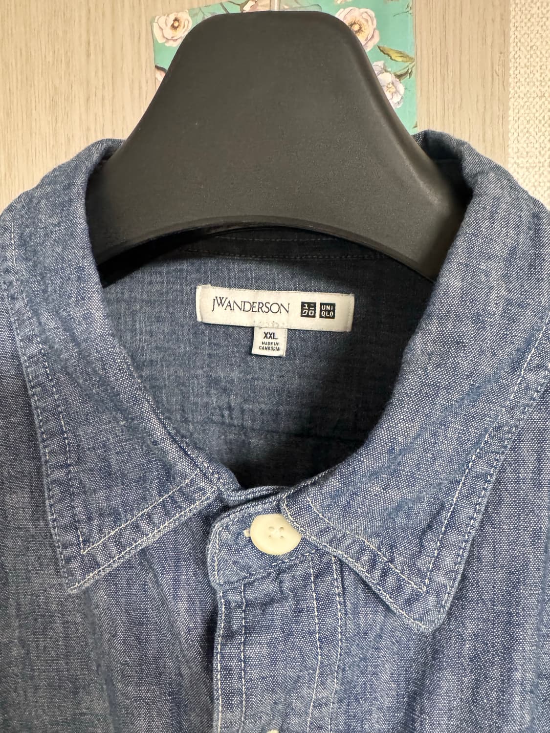 유니클로 jw앤더슨 샴브레이 셔츠 2XL 상품이미지3